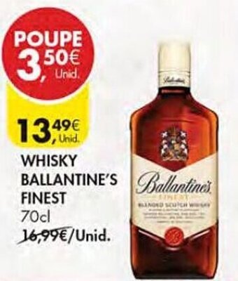 Pingo Doce WHISKY BALLANTINE'S FINEST 70cl promoção