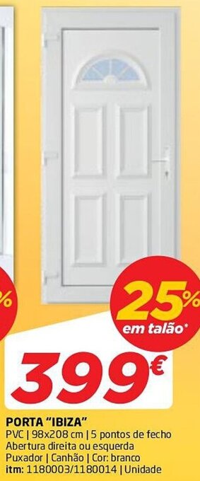 Bricomarché PORTA "IBIZA" PVC | 98x208 cm promoção