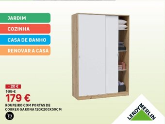 ROUPEIRO COM PORTAS DE CORRER GARONA 120X200X50CM