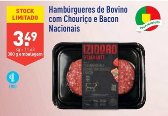 ALDI Hambúrgueres de Bovino com Chouriço e Bacon Nacionais promoção