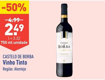 ALDI CASTELO DE BORBA Vinho Tinto promoção