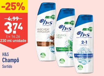 ALDI H&S Champô Sortido promoção