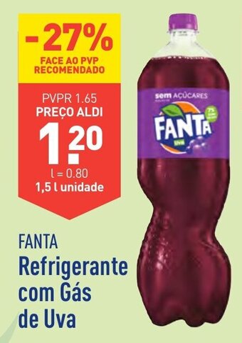 ALDI FANTA Refrigerante com Gás de Uva promoção