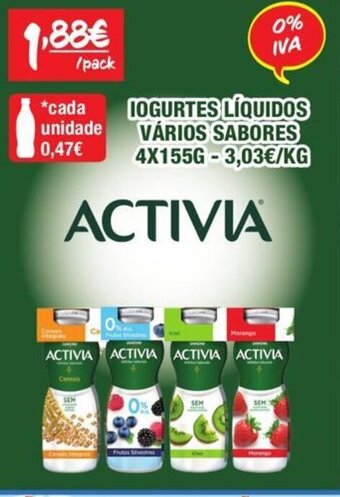 Spar IOGURTES LÍQUIDOS VÁRIOS SABORES 4X155G promoção
