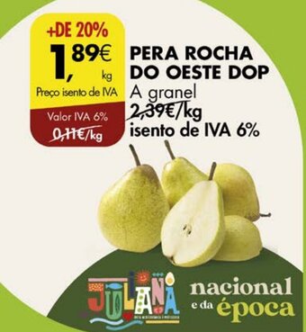 Pingo Doce PERA ROCHA DO OESTE DOP A granel promoção