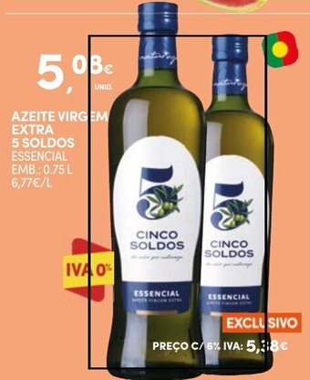 Continente AZEITE VIRGEM EXTRA 5 SOLDOS promoção