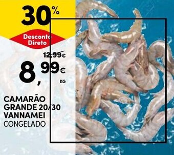 Continente CAMARÃO GRANDE 20/30 VANNAMEI CONGELADO promoção