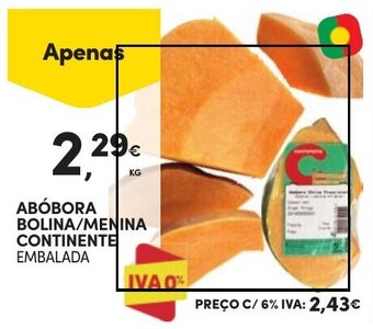 Continente ABÓBORA BOLINA/MENINA CONTINENTE EMBALADA promoção