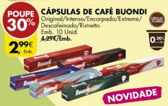 Pingo Doce CÁPSULAS DE CAFÉ BUONDI promoção