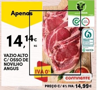 Continente VAZIO ALTO C/ OSSO DE NOVILHO ANGUS promoção