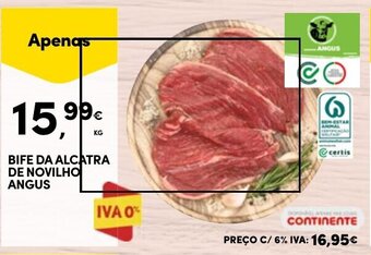 Continente BIFE DA ALCATRA DE NOVILHO ANGUS promoção