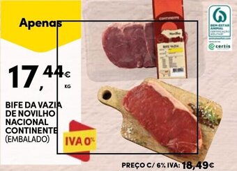 Continente BIFE DA VAZIA DE NOVILHO NACIONAL CONTINENTE promoção