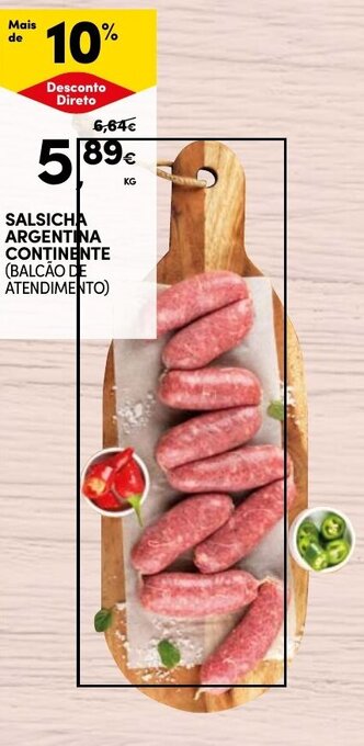 Continente SALSICHA ARGENTINA CONTINENTE promoção