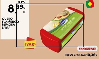 Continente QUEIJO FLAMENGO MIMOSA BARRA promoção