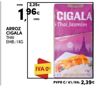 Continente ARROZ CIGALA THAI EMB.: 1 KG promoção
