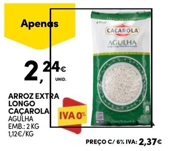 Continente ARROZ EXTRA LONGO CAÇAROLA AGULHA EMB.: 2 KG promoção