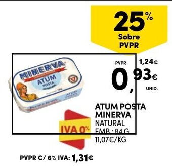 Continente ATUM POSTA MINERVA NATURAL EMB. 84G promoção