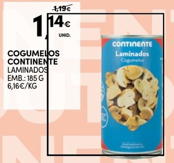Continente COGUMELOS CONTINENTE LAMINADOS EMB.: 185 G promoção