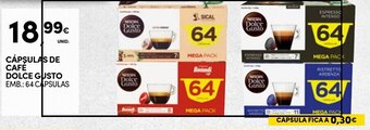 Continente CÁPSULAS DE CAFÉ DOLCE GUSTO EMB.: 64 CAPSULAS promoção