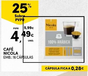 Continente CAFÉ NICOLA EMB.: 16 CÁPSULAS promoção