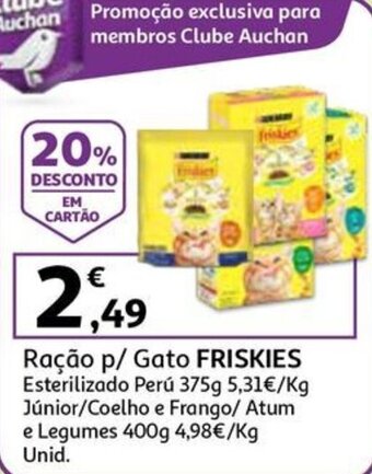 Auchan Ração p/ Gato FRISKIES Esterilizado Perú 375g promoção
