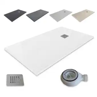 Brico Depôt Plato de ducha resina extraplano outletaseo -【120x70, blanco ral-9003】 promoção