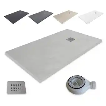 Brico Depôt Plato de ducha resina extraplano outletaseo - 【160x80, gris cemento 】 promoção
