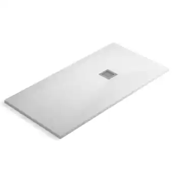 Brico Depôt Plato ducha de resina extraplano | 120 x 90 cm | textura pizarra suave | blanco promoção