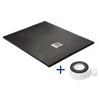 Brico Depôt Base de duche natural de mineral antiderrapante 90x190 preto - ral 9005 promoção