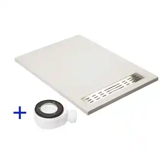 Base de duche premium de mineral antiderrapante 80x100 branco - ral 9003