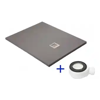 Brico Depôt Base de duche natural de mineral antiderrapante 70x80 cinzento - ral 7037 promoção