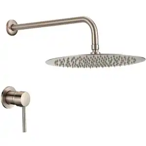 Brico Depôt Ducha empotrada monomando 1 vía redonda acero cepillado a pared serie guadiana - 25cm promoção
