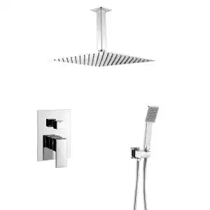 Brico Depôt Ducha empotrada monomando a techo cuadrada cromada serie eresma - 40cm promoção