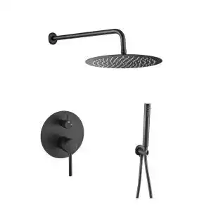 Brico Depôt Valaz ducha empotrada monomando pared redonda negro mate serie jucar - 30cm promoção