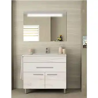 Brico Depôt Móvel de banho bahia lavatório e espelho nordic branco 120x45cm promoção