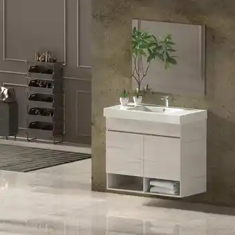 Brico Depôt Móvel de banho nebari, lavatório espelho nordic branco 100x40cm, gaveta promoção