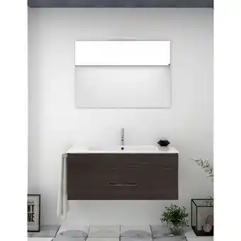 Móvel de casa de banho florencia com lavatório y espelho oak sinatra 60x35cm