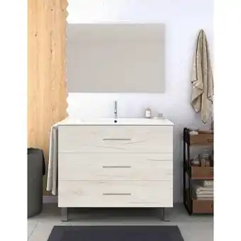 Brico Depôt Móvel de banho ribera com lavatório y espelho nordic branco 80x45cm promoção