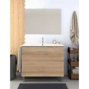 Brico Depôt Móvel de banho ribera com lavatório y espelho stepa 80x45cm promoção