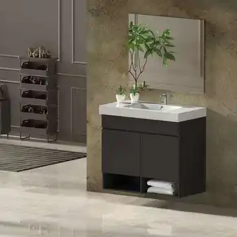Brico Depôt Móvel de banho nebari, lavatório espelho graphite 70x45cm, gaveta promoção