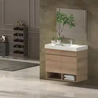 Brico Depôt Móvel de banho nebari com lavatório espelho stepa 80x45cm com gaveta promoção