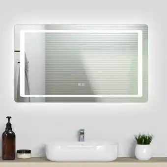 Brico Depôt Espelho de casa de banho led 120×70cm + anti-embaciamento promoção