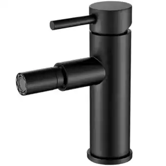 Grifo de bidet monomando redondo caño recto negro mate serie palancia