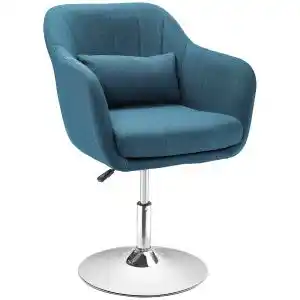 Taburete de bar poliéster, espuma, metal azul 60x60x91 cm