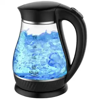 Brico Depôt Chaleira eléctrica em vidro 1,7 l, interior i adler ad1274b preto 2200w promoção