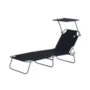 Brico Depôt Espreguiçadeira dobrável outsunny 84b-001bk promoção