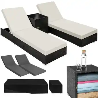Brico Depôt 2 espreguiçadeiras de poli-rattan e alumínio + mesa promoção