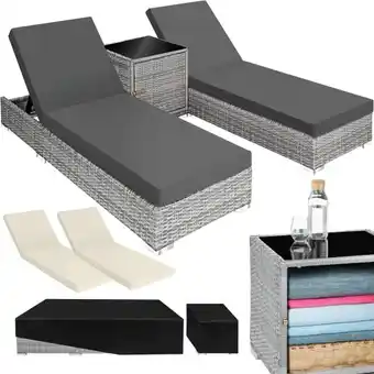Brico Depôt 2 espreguiçadeiras de poli-rattan e alumínio + mesa promoção