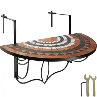 Brico Depôt Mesa de varanda dobrável para vasos de mosaico 75x65x62cm promoção