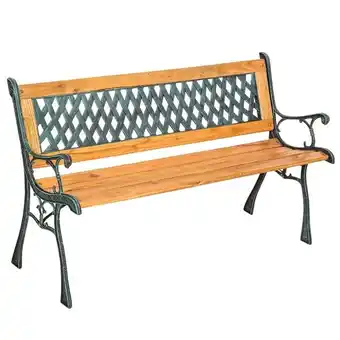 Brico Depôt Banco de jardim em ferro fundido e madeira tamara 128x51x73cm promoção